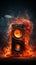 A fiery spectacle: a speaker emits a mesmerizing fireball, creating a blazing ambiance.