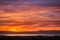 Fiery sunset colored clouds