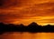 Fiery Sunset Over Teton