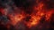 Fiery Volcanic Eruptions and Backdrop. Assortment of Smoke Banners in Orange, Red, and Black with Space for Armageddon Text