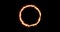 Fiery yellow red ring on a black background. Abstract circle of solar flame. 3d image A burning ring of fire gradually
