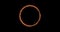 Fiery yellow red ring on a black background. Abstract circle of solar flame. 3d image A burning ring of fire gradually