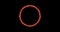 Fiery yellow red ring on a black background. Abstract circle of solar flame. 3d image A burning ring of fire gradually