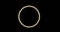Fiery yellow red ring on a black background. Abstract circle of solar flame. A burning ring of fire gradually appeared