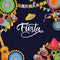 Fiesta Cinco de Mayo banner, poster. Greeting card with calligraphy lettering and Mexican symbols. Vector illustration