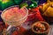 Fiesta: Delicious Margarita On The Rocks With Salt On Rim
