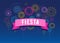 Fiesta, Fireworks and celebration background, winner, victory poster design