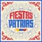 Fiestas Patrias, National Holidays spanish text, Colombia theme patriotic celebration vintage banner