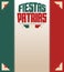 Fiestas Patrias, National Holidays spanish text, Mexico theme patriotic celebration banner, Mexican flag color.