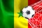 FIFA World Cup 2022, Senegal National flag with a soccer ball in net, Qatar 2022 Wallpaper, 3D work and 3D image. Yerevan, Armenia