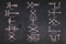 The Fifteen Behenian Stars glyphs used in Astrology an magic drawn on a blackboard