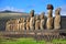 Fifteen moai at Tongariki, Easter Island