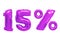 Fifteen percent from balloons purple color