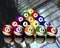 Fifteen pool billiard balls