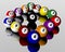 Fifteen pool billiard balls