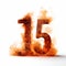 Fifteen: Red Flame And Number 15 Food Luxury Fire Text Effect