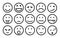 Fifteen smilies, set smiley emotion, by smilies, cartoon emoticons - vector