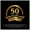 Fifteen year warranty golden label on black background - Vector