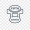 Fifth avenue concept vector linear icon isolated on transparent