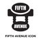 Fifth avenue icon vector isolated on white background, logo concept of Fifth avenue sign on transparent background, black filled