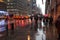 Fifth Avenue traffic in rainy weather, NYC, USA