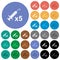 Fifth vaccine dose round flat multi colored icons