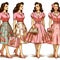 fifties fashion design  of clothes for women, vintage concept ,beauty theme