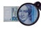 Fifty Deutsche marks under the magnifying glass