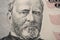 The fifty dollars banknote macro. Close up shor of the President Grant