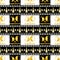 Fifty and fabulous birthday seamless vector pattern, background. Cinematic style black stripes with alternating art deco