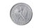 Fifty groszy. Polish zloty. The Currency Of Poland. Macro photo of a coin. Poland depicts a Fifty-Polish groszy coin.