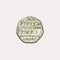 Fifty pence dictionary 50p piece