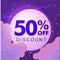 Fifty percent discount Numbers against the night sky