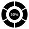 Fifty percent download internet icon, simple style