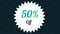 Fifty percent off discount stamp HD animation