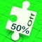 Fifty Percent Off Puzzle Means Discount Or Sale