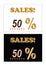 Fifty percent sales logo - two sets vector - seasonal discount shopping