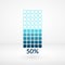 Fifty percent square chart isolated symbol. Percentage vector 50% icon for business, web, design