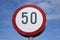 Fifty Traffic Speed Limit Sign