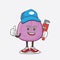 Fig Fruit cartoon mascot character as happy plumber