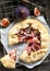 Fig galette with cream cheese and honey