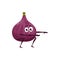 Fig, healthy fruit food, fitness activity, cartoon