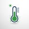 Fight Against Global Warming and Climate Change, Reach Carbon Neutrality - Flat Vector Design Concept with Thermometer