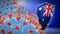 Fight of the Australia with coronavirus - 3D render seamless loop animation