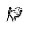 Fight black icon, vector sign on isolated background. Fight concept symbol, illustration