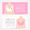 Fight breast cancer awarebess month with Women wear bra and pink ribbon sign vector design