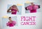 Fight cancer text and Breast Cancer Awareness Photo Collage