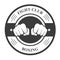 Fight club emblem with fists - boxing club badge