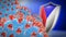 Fight of the Czech Republic with coronavirus - 3D render seamless loop animation