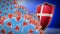 Fight of the Denmark with coronavirus - 3D render seamless loop animation